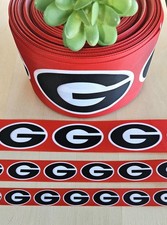 5/8, 7/8, 1.5  3" 1 YD Georgia Bulldogs Grosgrain Ribbon Collegiate Bulldogs