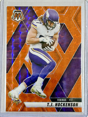 2025 Panini Mosaic T.J. Hockenson Orange Prizm /199 #117 Vikings 42/199