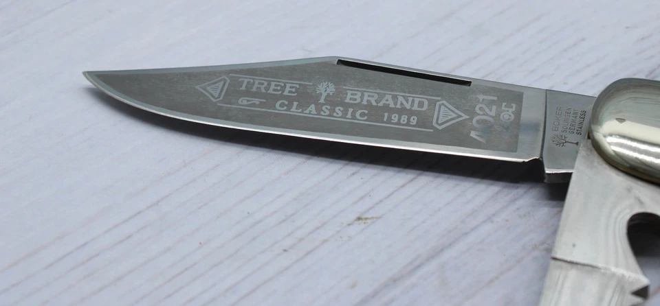 De Colección Boker Tree Marca Clásico 4021 DBL-LOCK Gnarly Sambar Ciervo 440C Soligen Foto 4 de 4