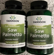 2 Pack Saw Palmetto 540mg 200 2X100 Vegan Caps Prostate  Urinary Tract Health