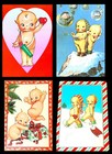 4 Kewpie Paper Moon Greeting Cards with envelopes Featuring Rose O'Neill Kewpies — photo 1