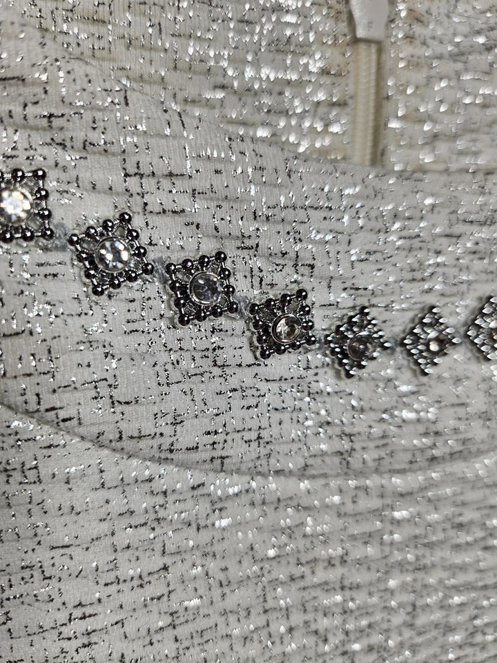 Vestido Formal Marmellata Ocasión Especial Niña Crema Plateado Sin Mangas Talla 12 Foto 3 de 4