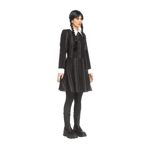 Fun World Creepy Coed Wednesday Addams Women's Costume - Picture 2 of 3