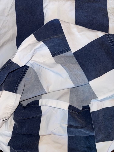Pottery Barn Navy Blue White Rugby Stripe Pillowcases Set Of 3 Standard Size - Picture 12 of 12