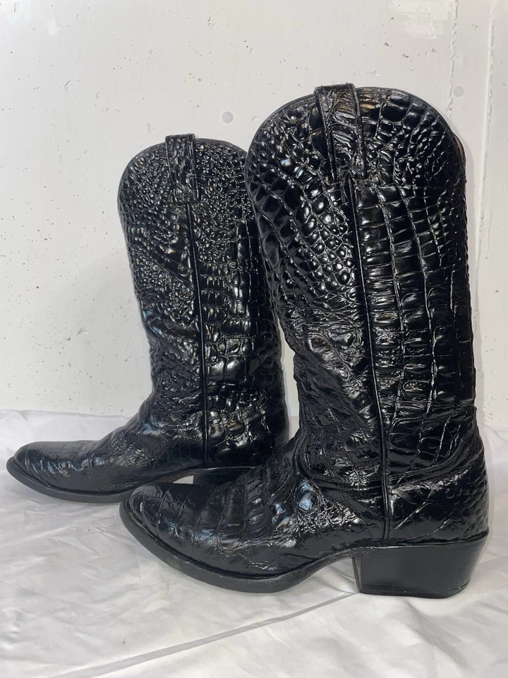 Rudel Rogers черный мужской аллигатор натяжной кожаные ботинки размер 10,5 - Изображение 3 из 4