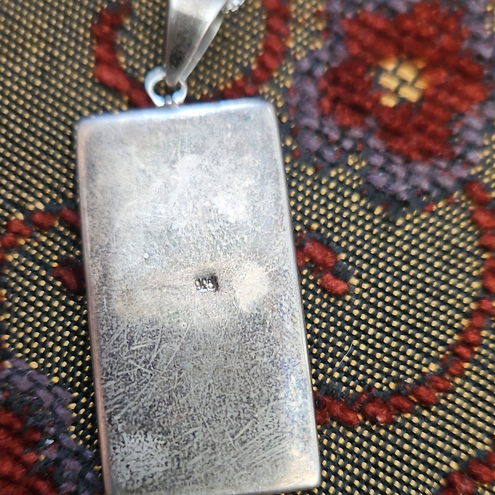 Sterling Silver 925 Abalone Rectangle Pendant Nec… - image 2