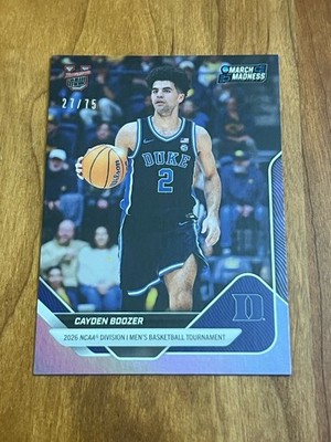 2025-26 Bowman U Now March Madness Cayden Boozer Purple Foil /75 Duke Blue Devil