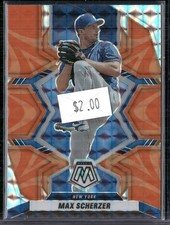2022 Panini Mosaic #99 Max Scherzer Reactive Orange Mosaic