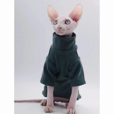 Sphynx Cat Clothes Pet Baby Soft Cotton Winter Cat Outfit for Cornish Solid Colo