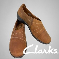 CLARKS Cora Edge Dark Tan Loafers