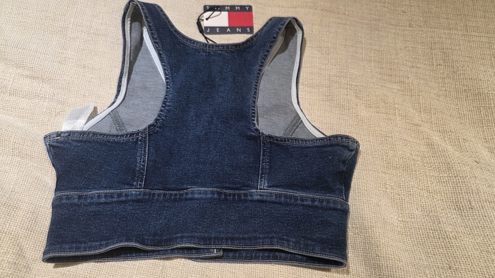 Tommy Hilfiger Jeans Denim Waistcoat Style Crop Top in Blue Size S RRP£70 image 4