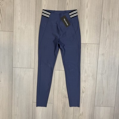 NWT Peloton X Robin Arzon XS Merit 7/8 Striped Elastic Leggings Indigo Blue