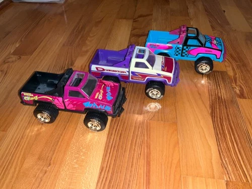 TONKA Truck Cherry Bomb/Dominator/Mud Slinger Vtg 80s/90s Neon Color-Block 3 Lot
