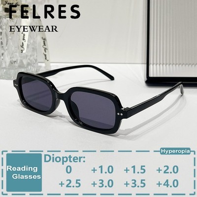 Classic Oval Tinted Reading Glasses Men Women Outdoor Shade Presbyopic Glasses 