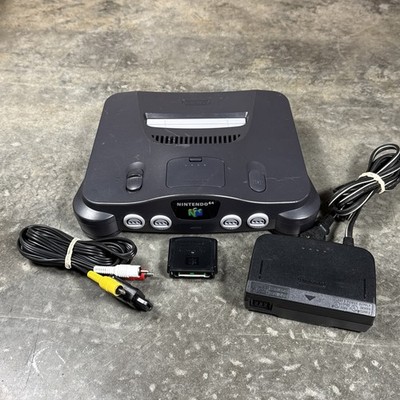 Nintendo 64 N64 Console (NUS-001) + Jumper Pak & OEM AV & AC Power Cables Tested