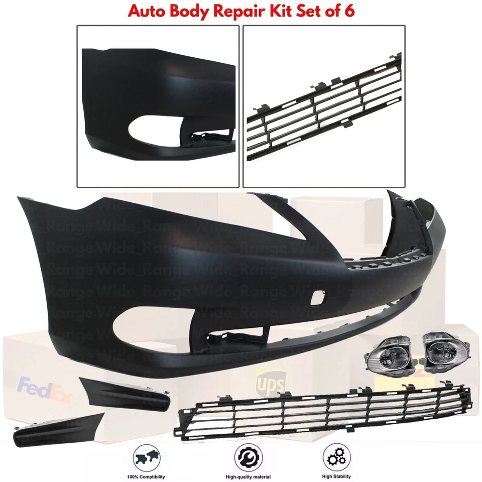 Front Bumper Cover Primed Plastic & Fog lights Kit For 2010-2012 Lexus ES350 Foto 2 de 4