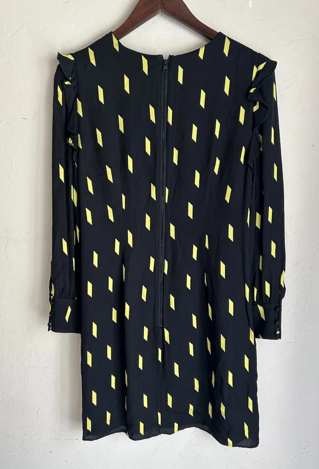 Алиса + Оливия Беатрикс Puff рукав Shift платье 10 оборки вечеринки дизайнер  - Изображение 2 из 4