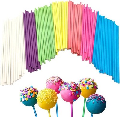 Cake Pop Stiel, 210 Stück Cake Pop Stäbchen,7 Farben Lollipop Sticks aus P