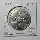 ERROR Variety 1978 Broken Water Line One Dollar (Nickel) D275