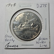 ERROR Variety 1978 Broken Water Line One Dollar (Nickel) D275