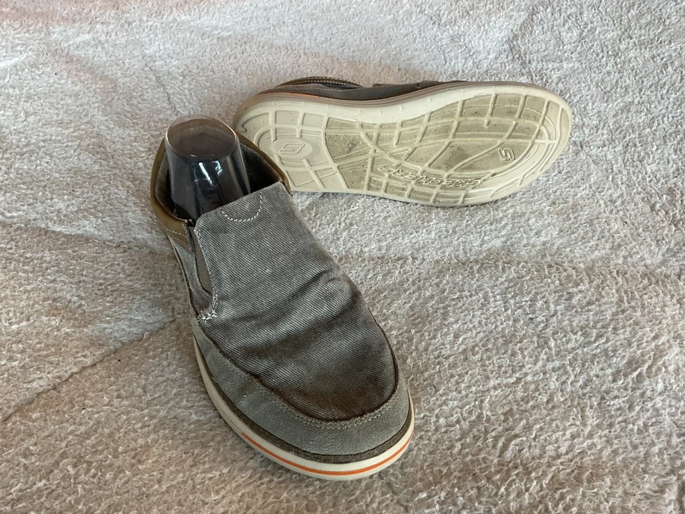 Мокасины без шнуровки Skechers 64355 Relaxed Fit с эффектом памяти серые мужские размер США 11,5 - Изображение 3 из 4