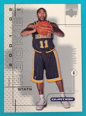2001-02 UD Ovation Stats /625 RC #96 Jamaal Tinsley Pacers BASKETBALL Card v
