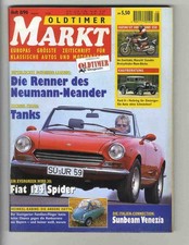 [d1233] 96/Heft 8 OLDTIMER MARKT/Fiat 124 Spider/Abarth Rally, Heinkel/Isetta, F