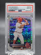 JJ WETHERHOLT 2025 BOWMAN CHROME PROSPECTS X-FRACTOR 1ST ROOKIE PSA 10 Q0107