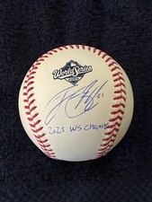 TYLER GLASNOW AUTOGRAPHED SIGNED RAWLINGS OML DODGERS FANATICS 2025 WORLD SERIES