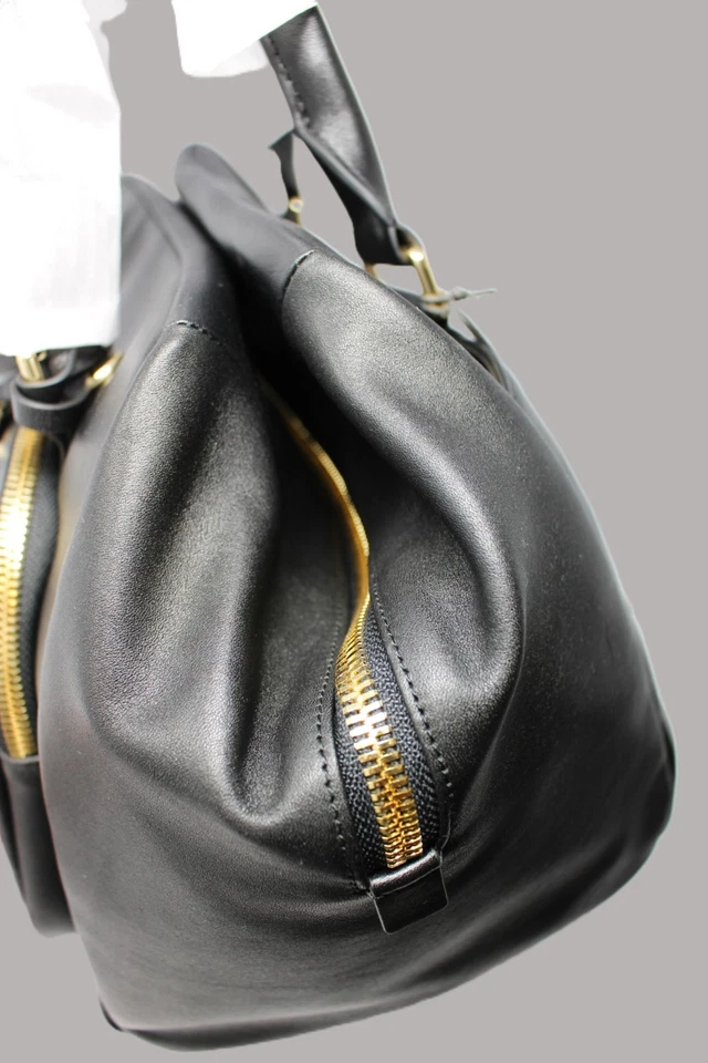 Bolso de Mano TUMI Adrian Voyageur Carryall 144798-1041 1066 Cuero Negro Flexible Dorado Foto 3 de 4