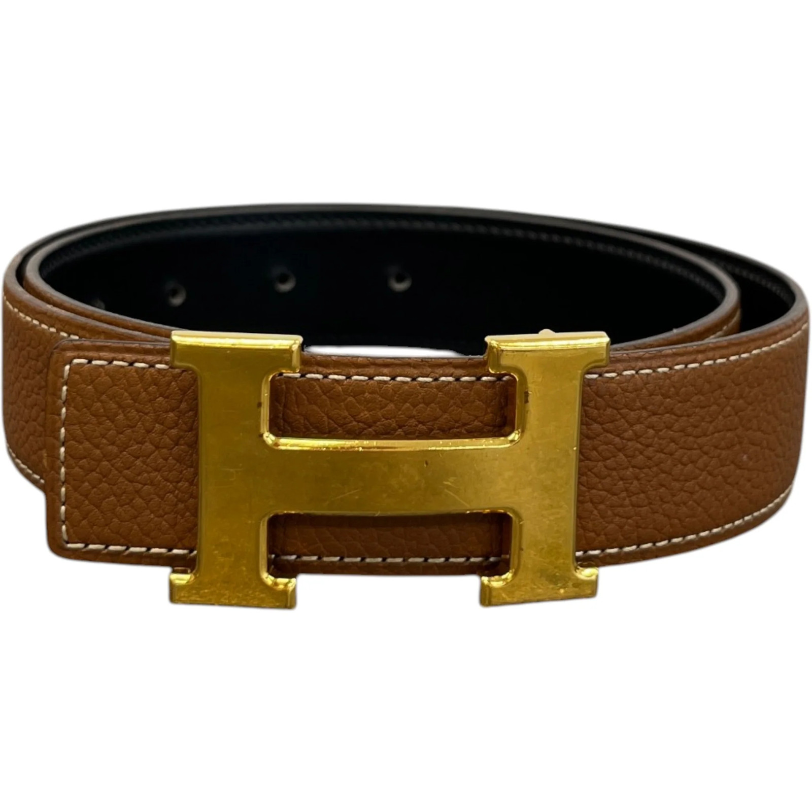 Hermes Women's Buckle Reversible Belt Beige 75CM / UK 6