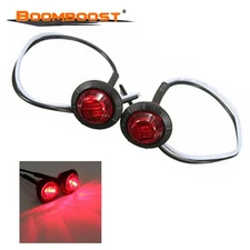 10PCS Truck Bus Side Marker Indicator Lights 3LED Clearance Light Red 12V Round