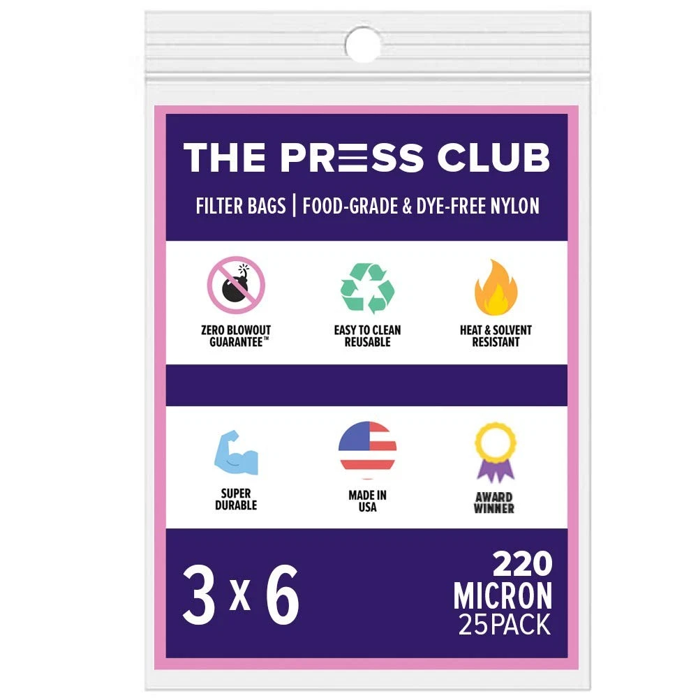 220 Micron | Premium Nylon Tea Filter Bags | 3" x 6" | 25 Pack