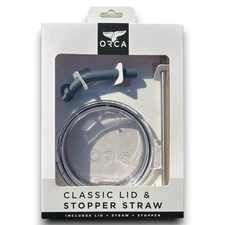 ORCA - Chaser 27oz Lid Set w/Stainless Steel Straw & Silicone Stopper  - Clear