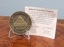 Boeing Delta IV Heavy First Launch Commemorative Coin w/ Card NASA ULA Rocket