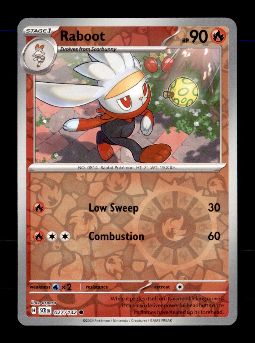 Raboot 27/142 Common Stellar Crown Pokemon Reverse Holo Near Mint