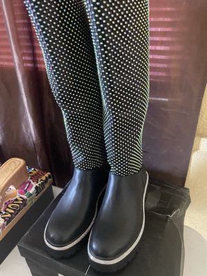 Cape Robbin Model 107 Women s Black Knee High Faux Leather Rhinestone Boots 6