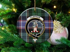 Clephan Clan Scottish Tartan Ceramic Ornament