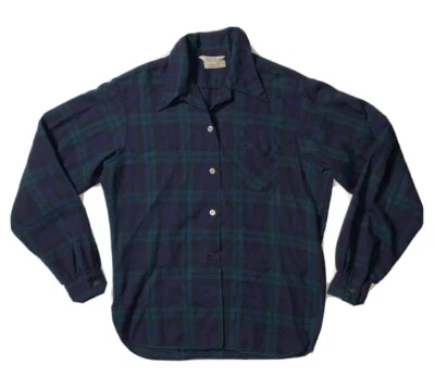 Preowned- Vintage Gerhard Kennedy Wool Button Front Plaid Blouse Womens (Size 6) - Image 1 of 4