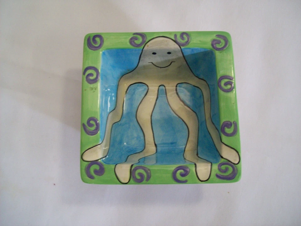 Cuenco de caramelo cuadrado Essentials by Home Collection colorido diseño pulpo Foto 2 de 4