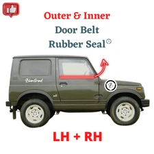 SET Suzuki Jimny Samurai SJ410 Weatherstrip Outer Inner Door Belt Rubber Seal