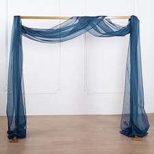 NAVY BLUE 18 ft Sheer Organza BACKDROP CURTAIN Window Drape Panel Decorations