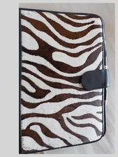 New, unused Wilson's Leather Day Planner Black & White Fur on Cover See Descript