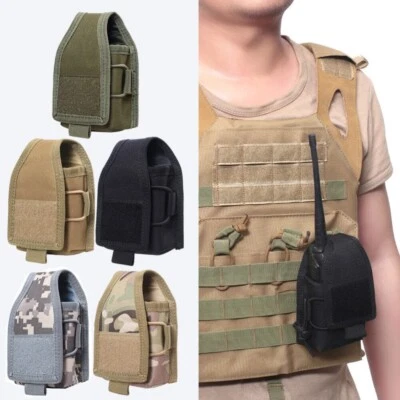 Tactical MOLLE Radio Pouch Interphone Holder Case Military Walkie Talkie Holster