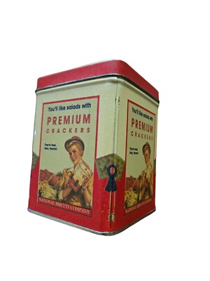 Vintage 1996 National Biscuit Company Premium Crackers Tin