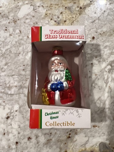 Glass Ornament - "SANTA" - by Christmas House - Collectible New in Box - Picture 11 of 11