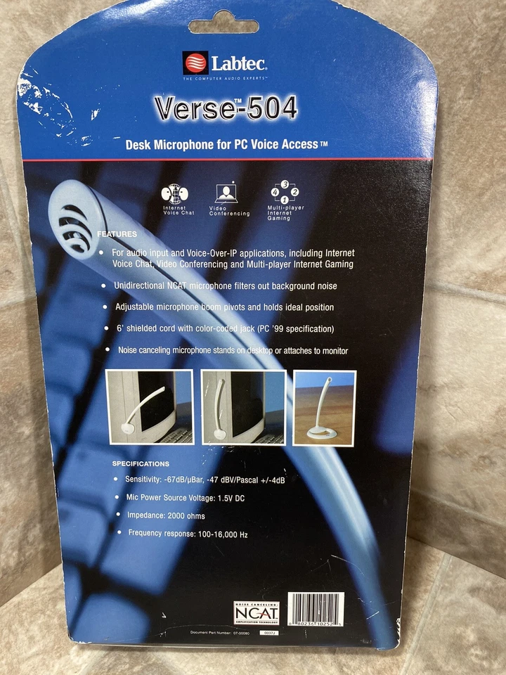 Labtec Verse-504 Desk Mic For PC Voice Access, NIB,Chat,Video Conference,Gaming  - Image 2 of 4