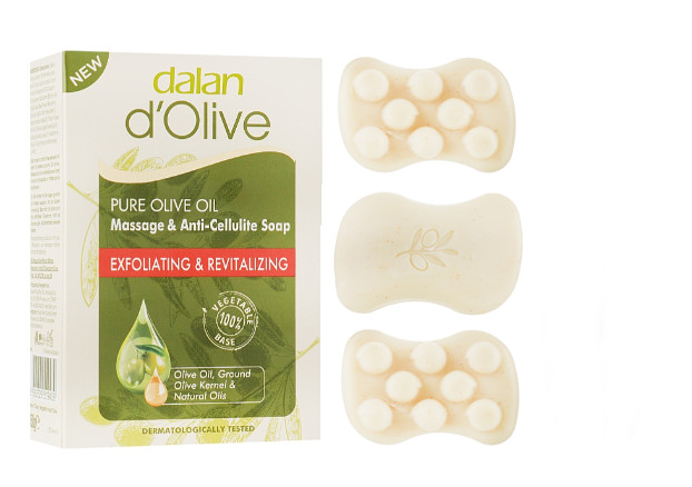 Körpermassage Seifenriegel. (3x150g) Anti-Cellulite-Bar. Olivenöl Körperlotion Seife.