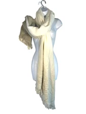 Francesca's NWT 100% Acrylic Scarf Cream Fade Ombre to Gray Long