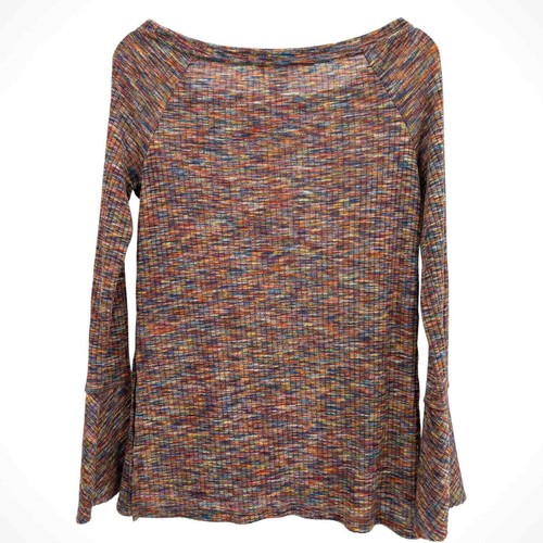 Akemi + Kin Anthropologie Zaka Rainbow Rib Knit Long Bell Sleeve Top - Size S - Picture 8 of 9